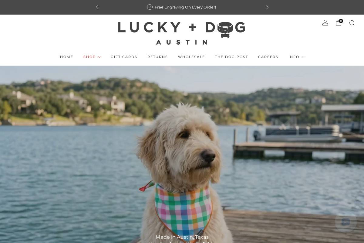 luckyplusdog.com homepage screenshot