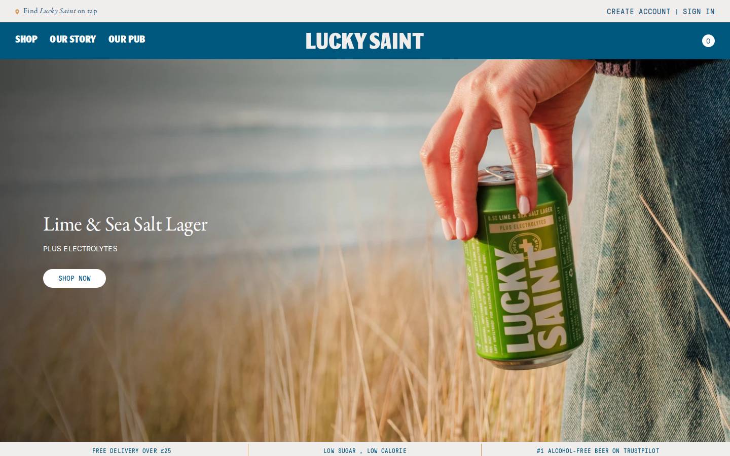 Lucky Saint homepage screenshot