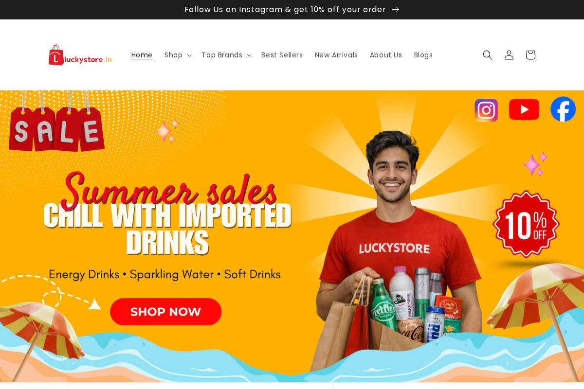 Luckystore homepage screenshot