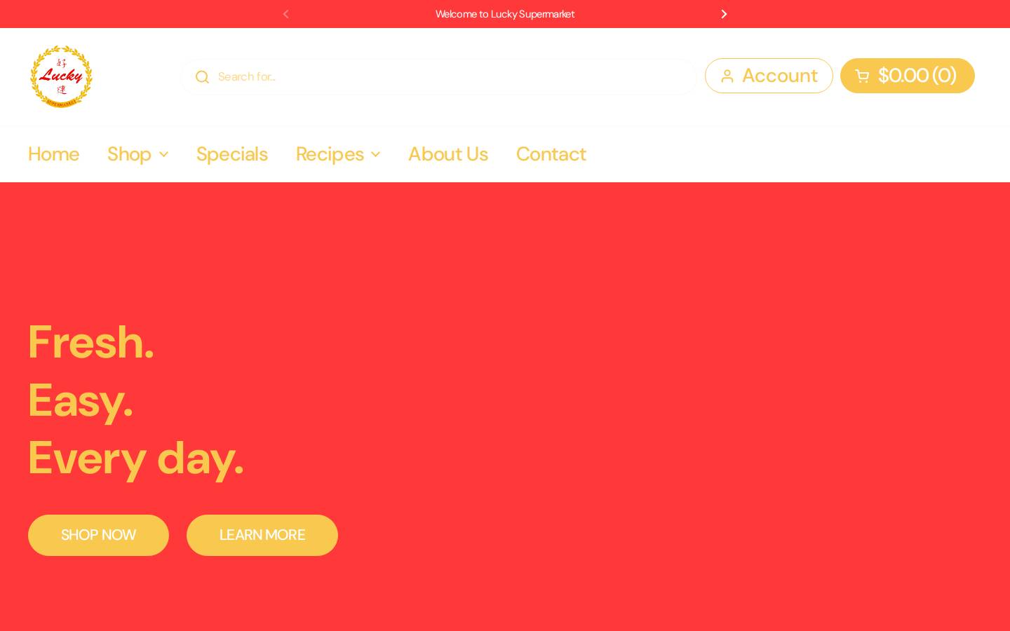 luckysupermarket.ca homepage screenshot