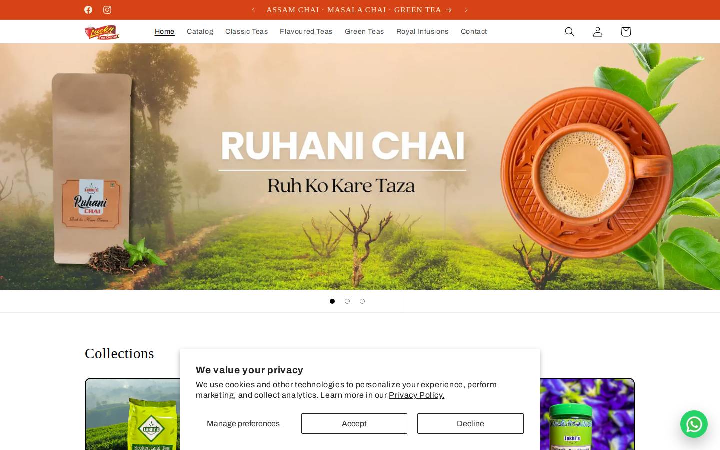 luckyteadepot.com homepage screenshot
