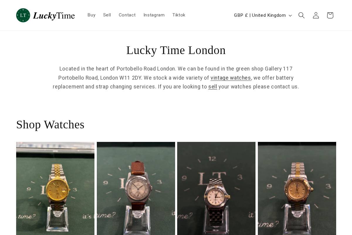 luckytimelondon.com homepage screenshot