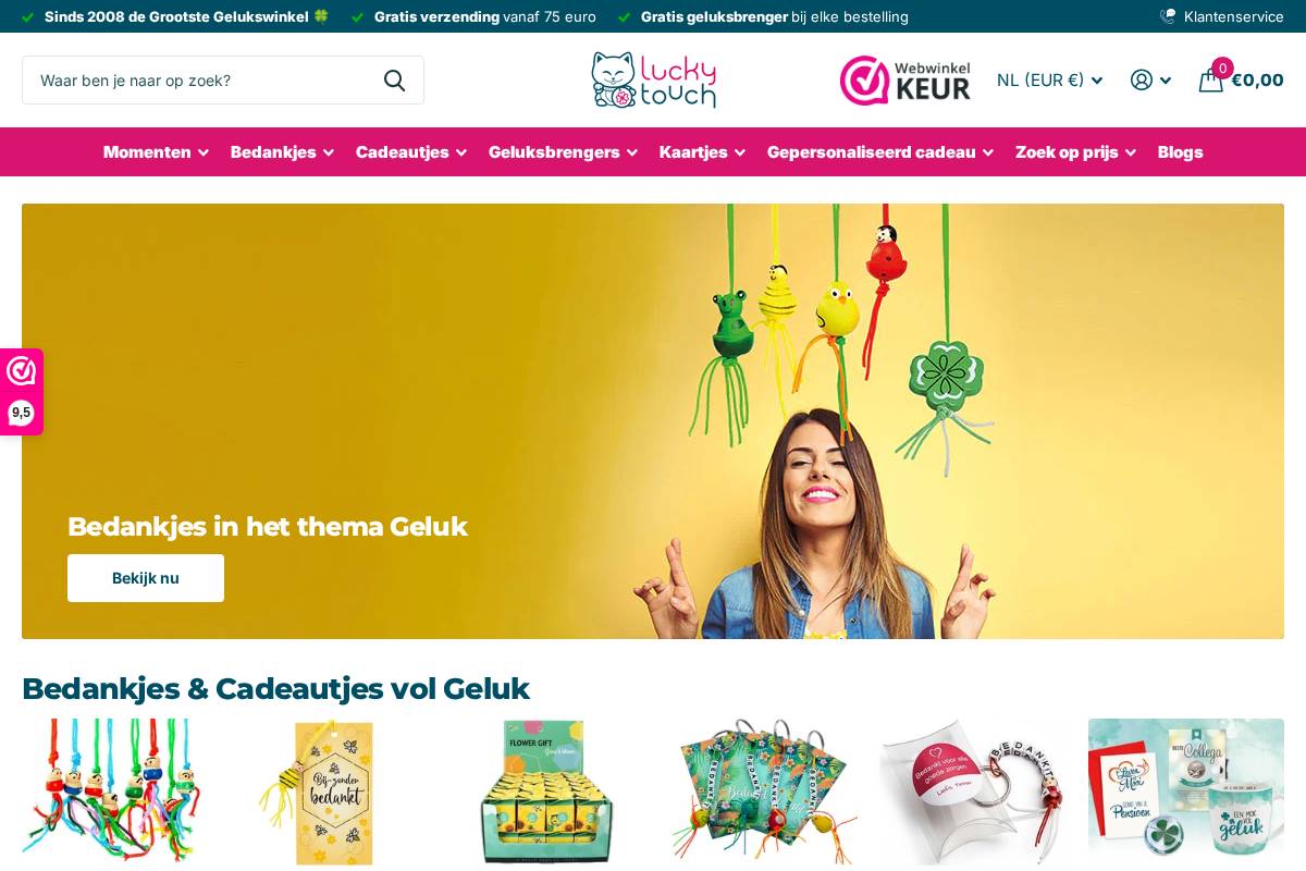 Lucky Touch homepage screenshot