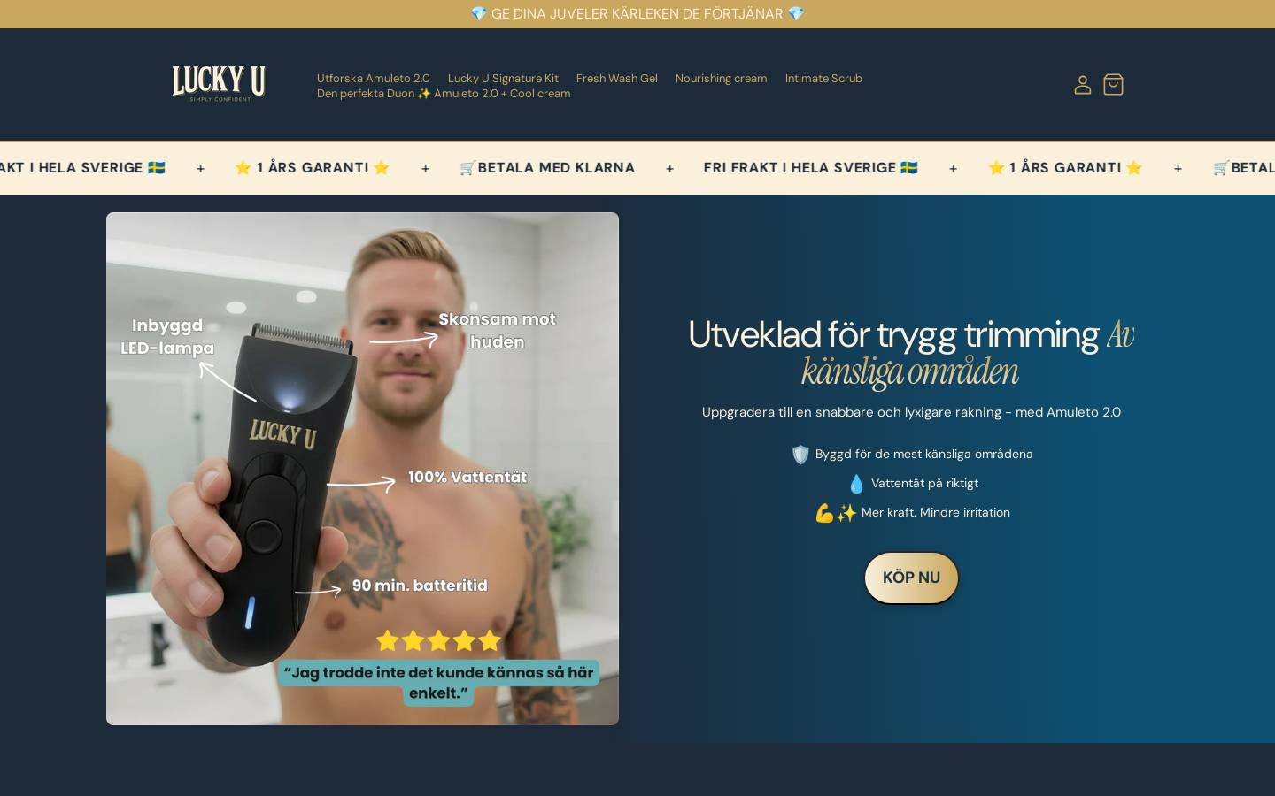luckyu.se homepage screenshot