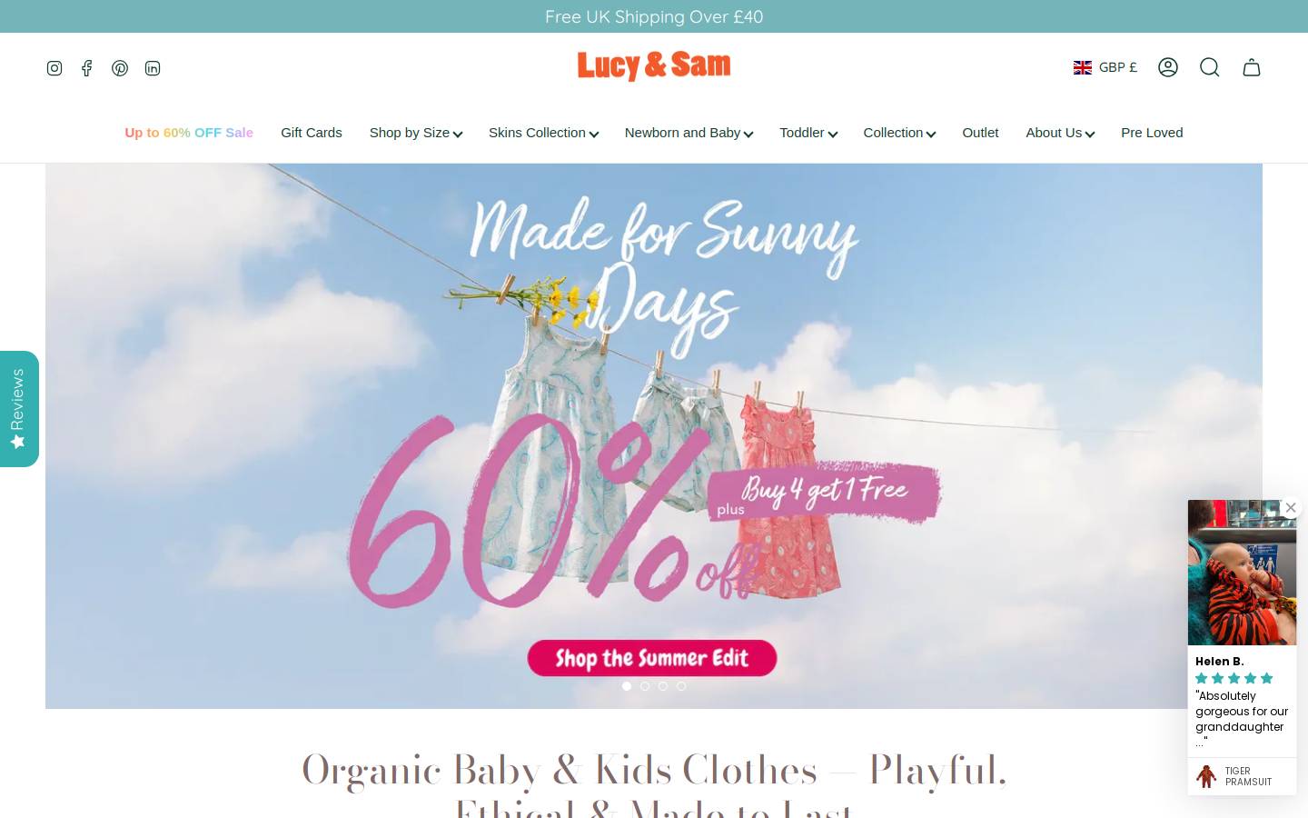 lucy&sam homepage screenshot