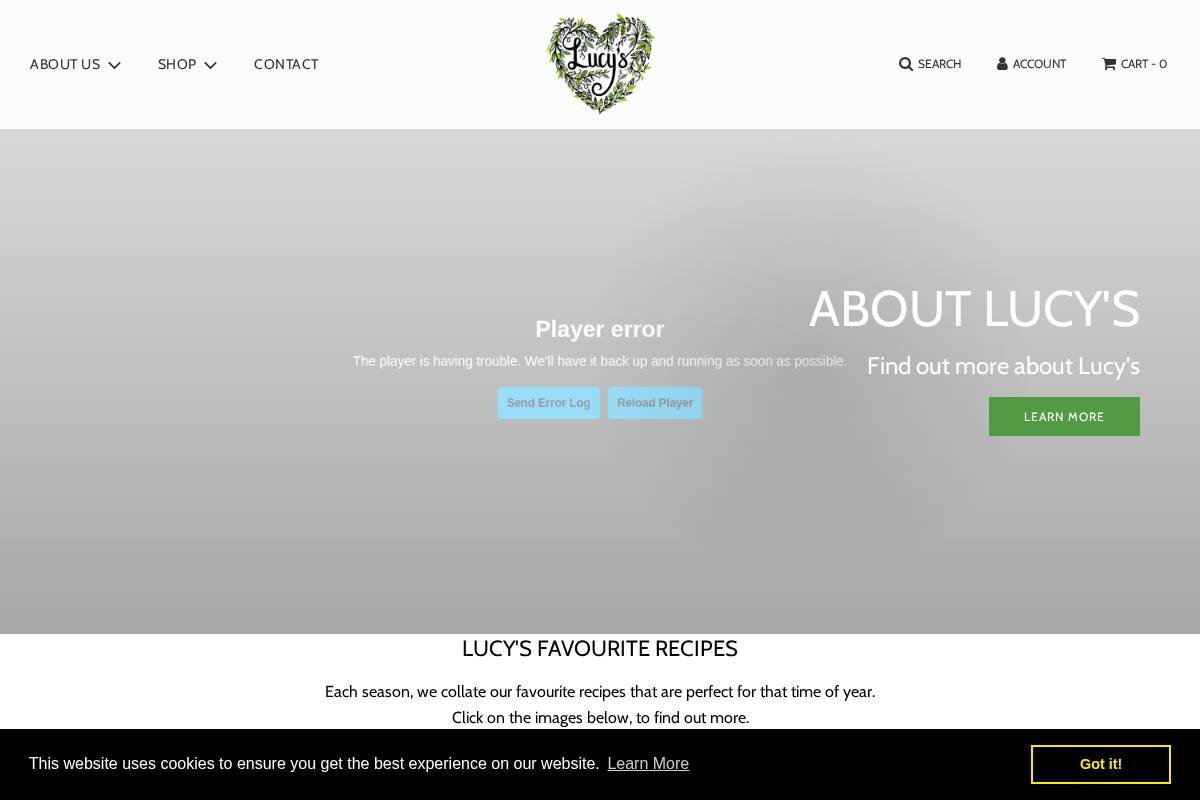 lucysdressings.co.uk homepage screenshot