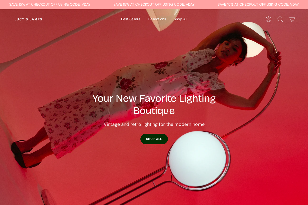 Lucy's Lamps homepage screenshot