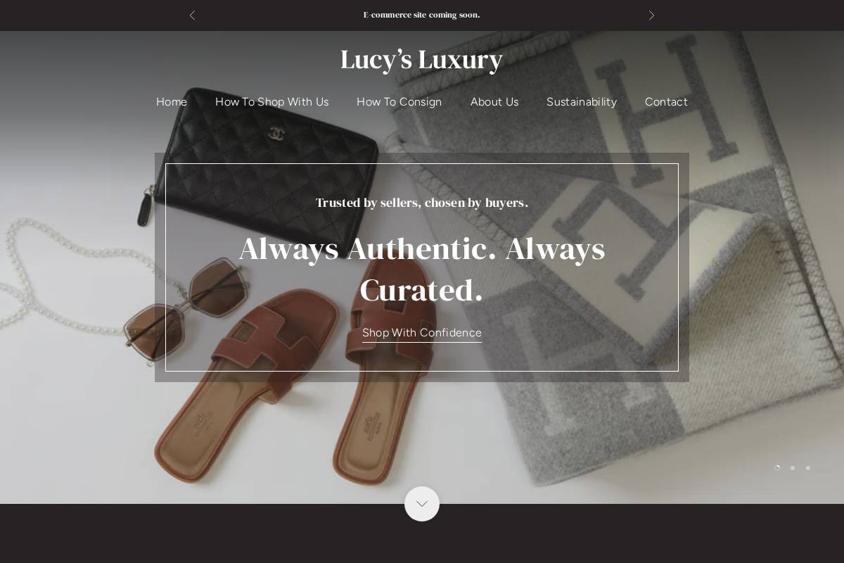 lucysluxury.com.au homepage screenshot