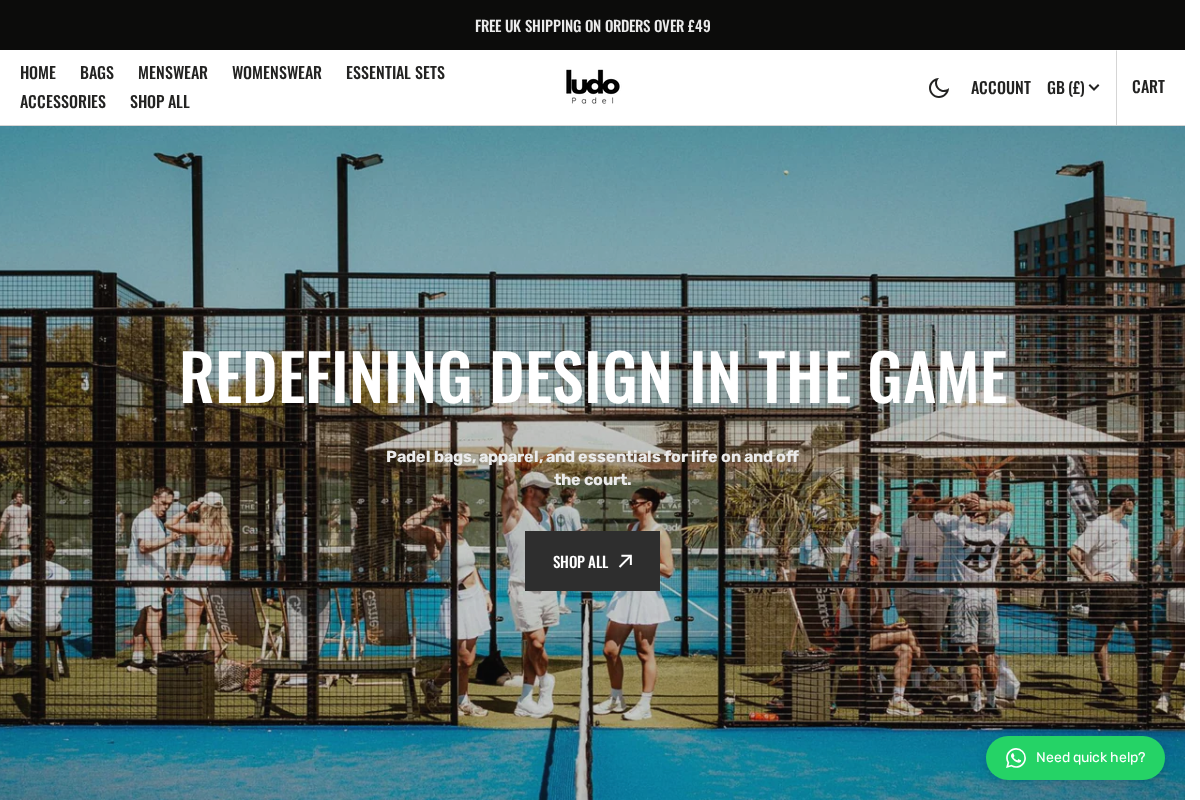 Ludo Padel homepage screenshot