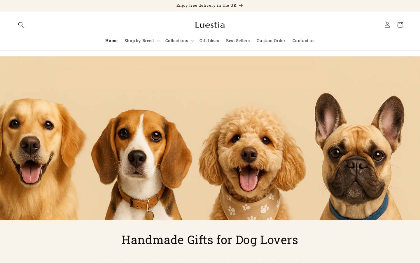 luestia.com homepage screenshot