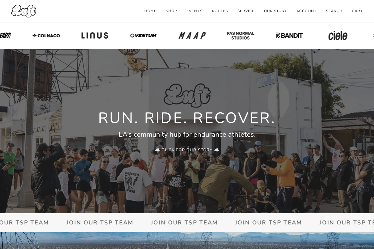 Luft Los Angeles homepage screenshot