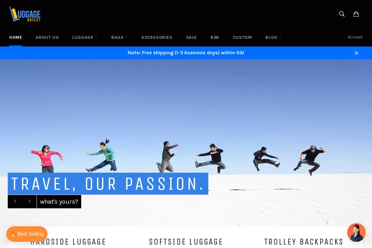 Luggage Outlet homepage screenshot