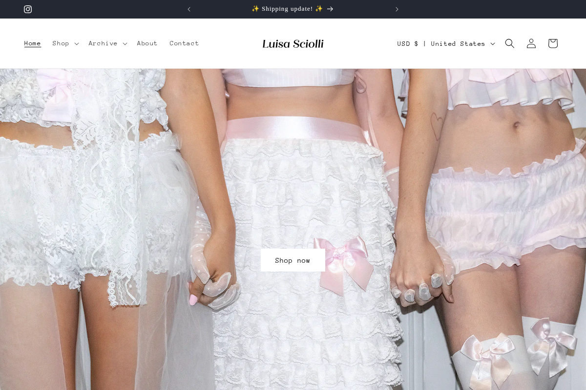 Luisa Sciolli homepage screenshot