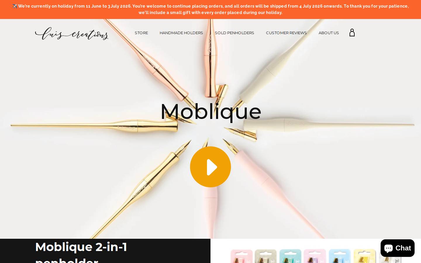 luiscreations-store.com homepage screenshot