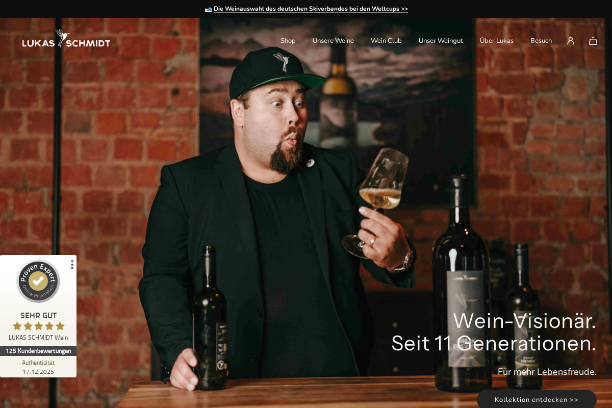 LUKAS SCHMIDT Wein homepage screenshot