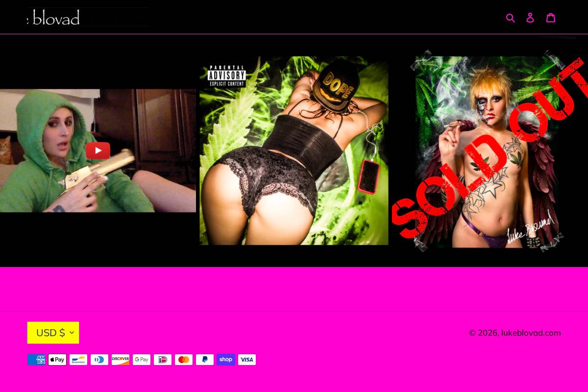 lukeblovad.com homepage screenshot