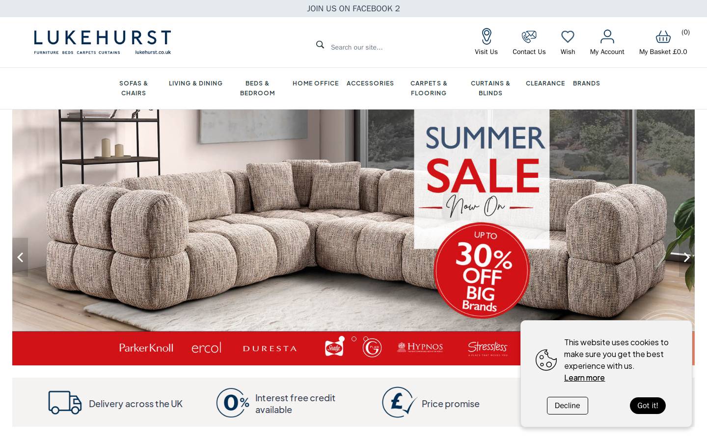 Lukehurst House Furnisher homepage screenshot