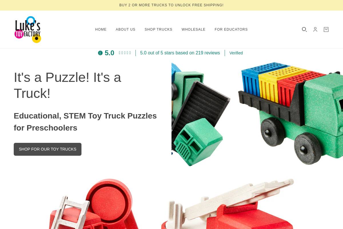 lukestoyfactory.com homepage screenshot