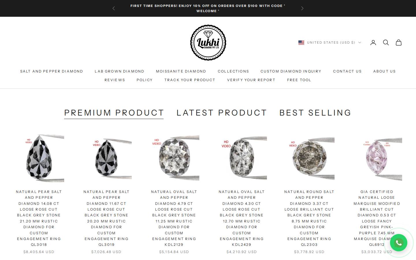 lukhidiamond.com homepage screenshot
