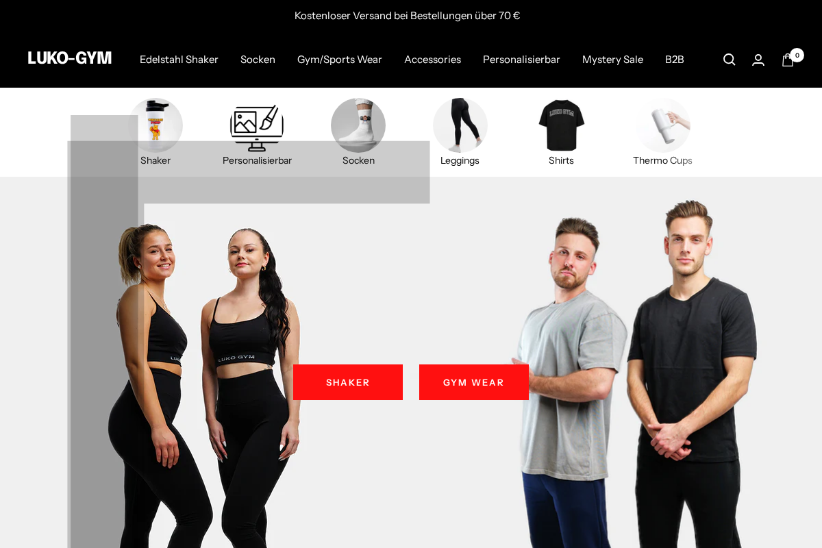 LUKO GYM homepage screenshot