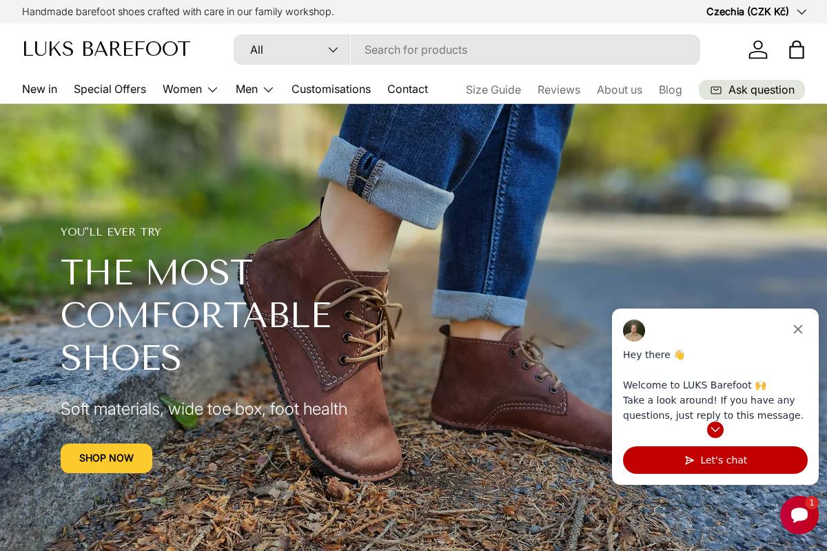 luksbarefoot.com homepage screenshot
