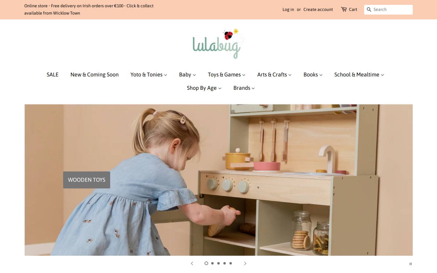 lulabug.ie homepage screenshot