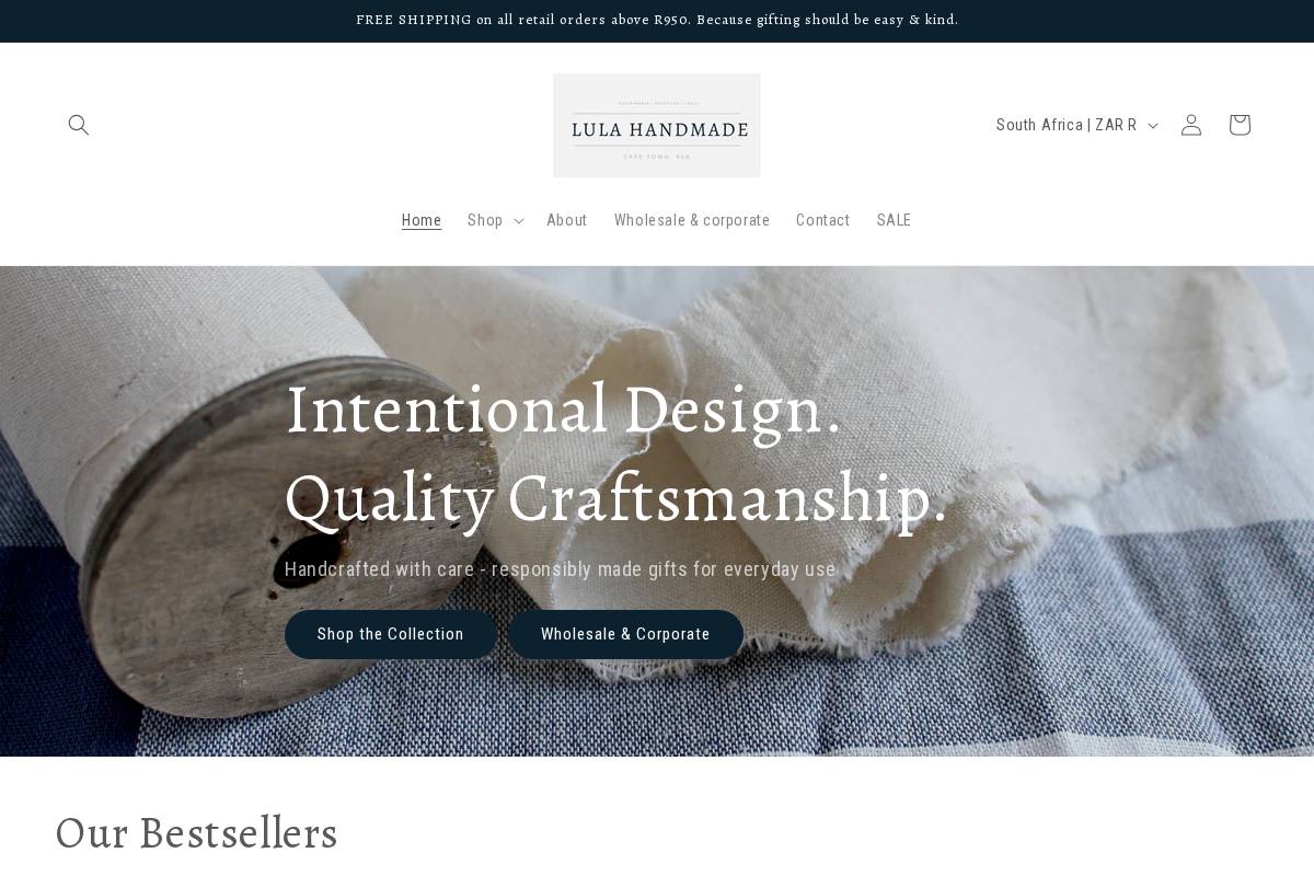 lulahandmade.com homepage screenshot