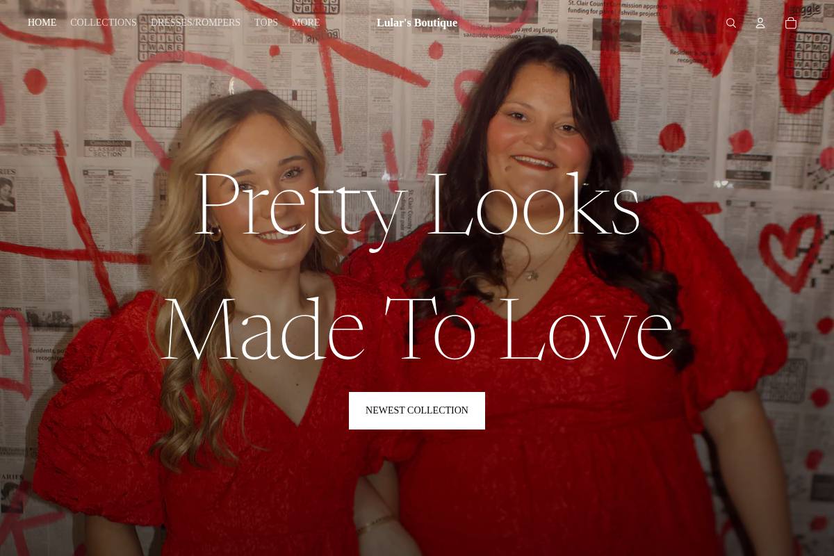 lularsboutique.com homepage screenshot