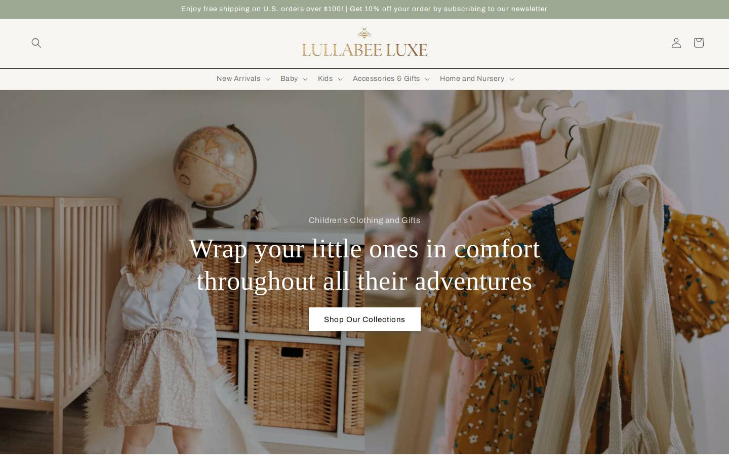 lullabeeluxe.com homepage screenshot