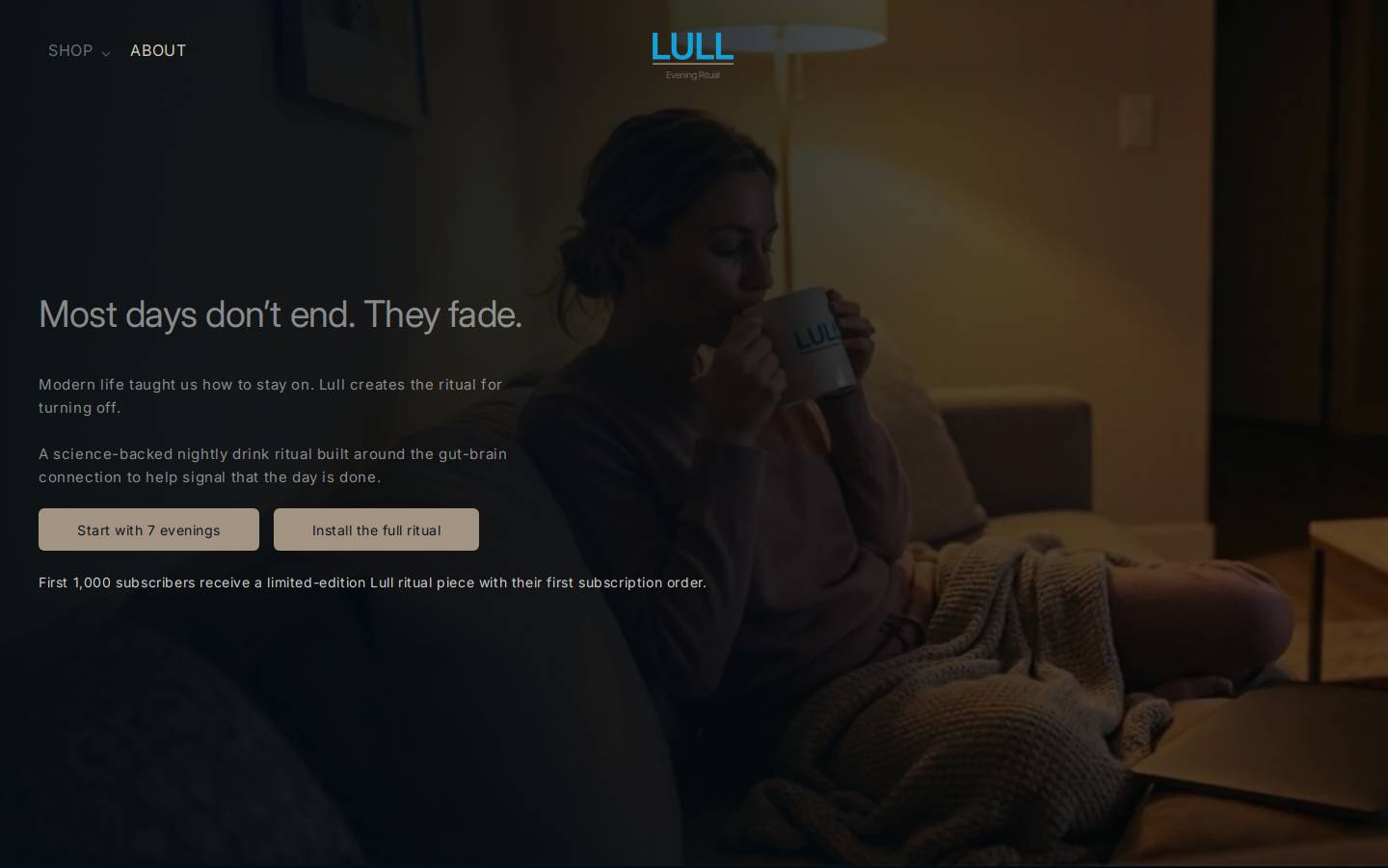 lullritual.com homepage screenshot