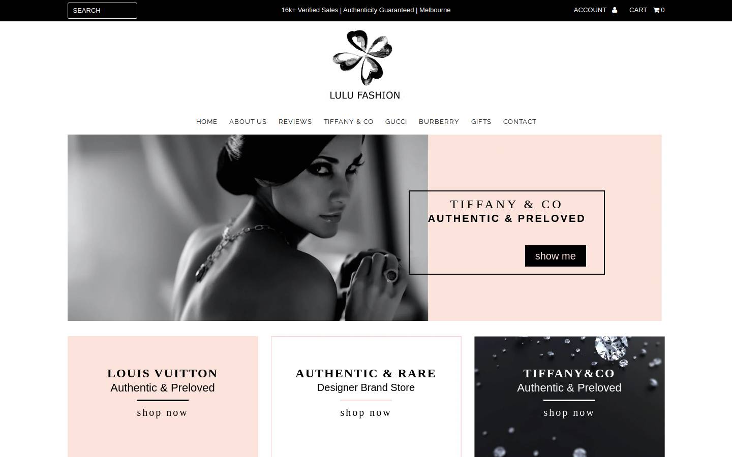 lulufashion.com.au homepage screenshot