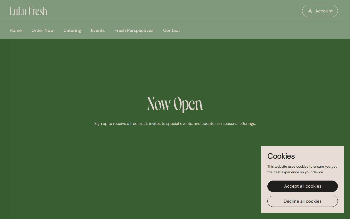 lulufresh.co homepage screenshot