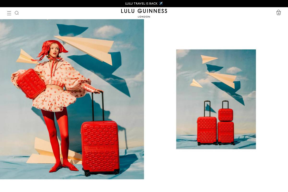 Lulu Guinness homepage screenshot