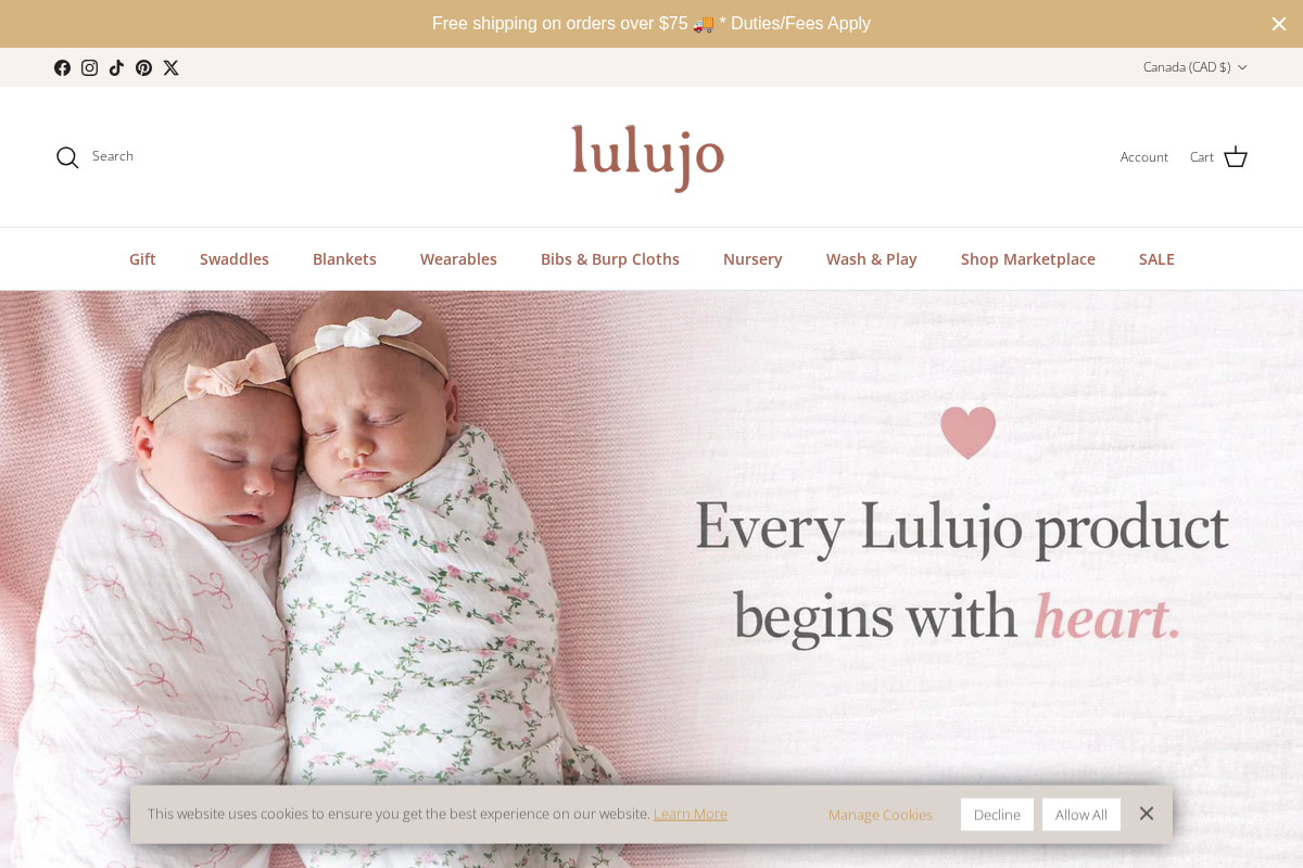 Lulujo homepage screenshot