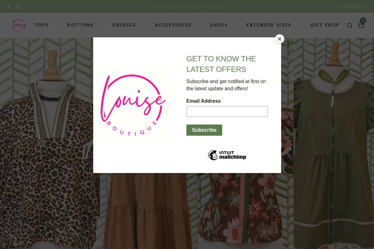 lulusclosetclothing.com homepage screenshot