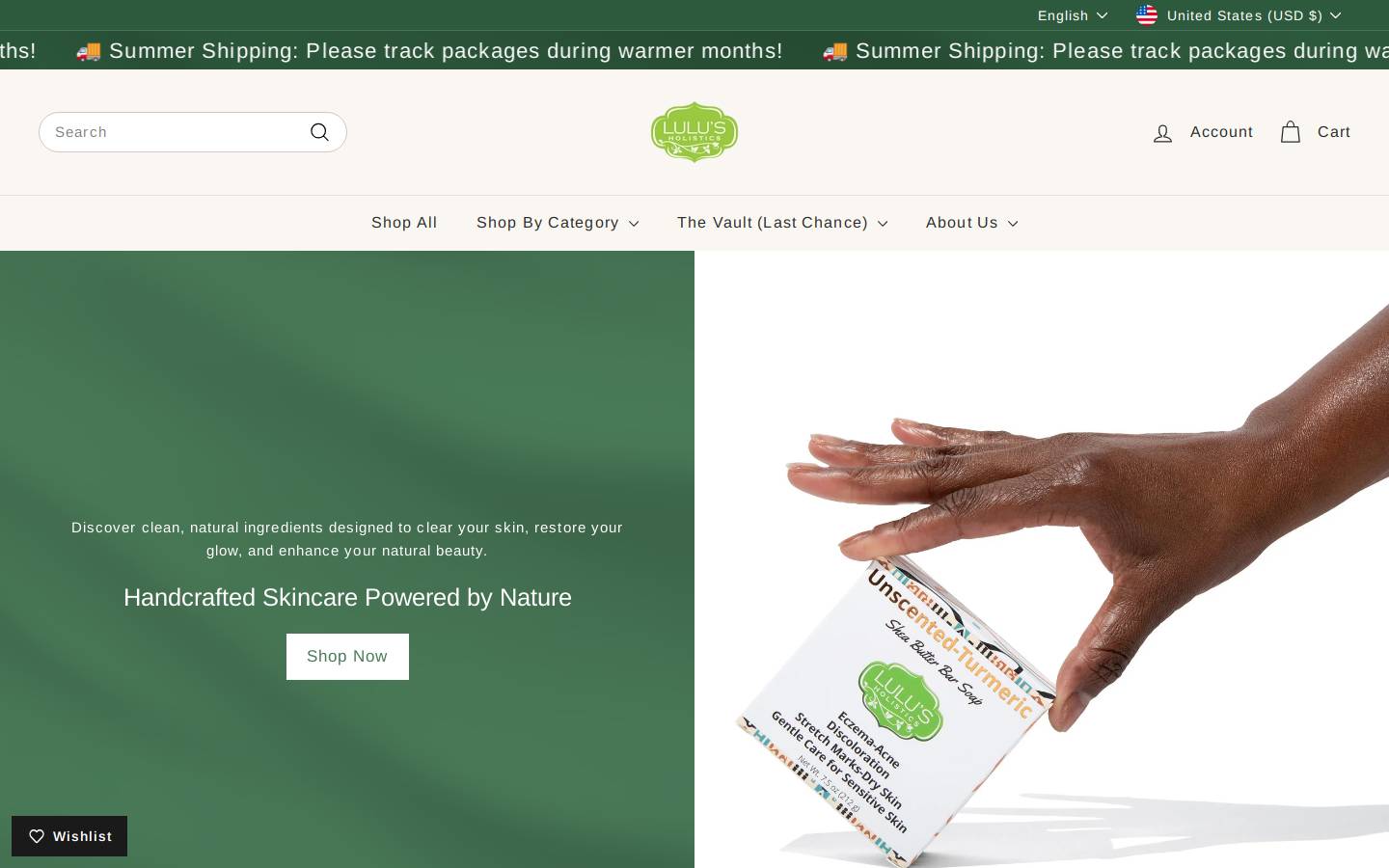 lulusholistics.com homepage screenshot