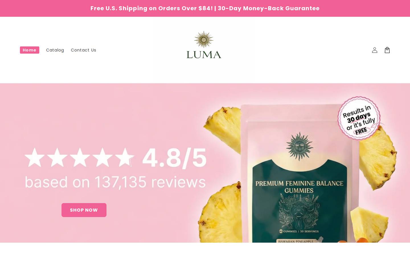 luma-products.com homepage screenshot