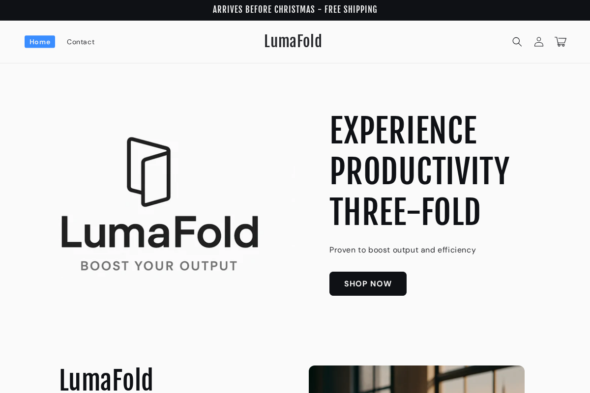 LumaFold homepage screenshot