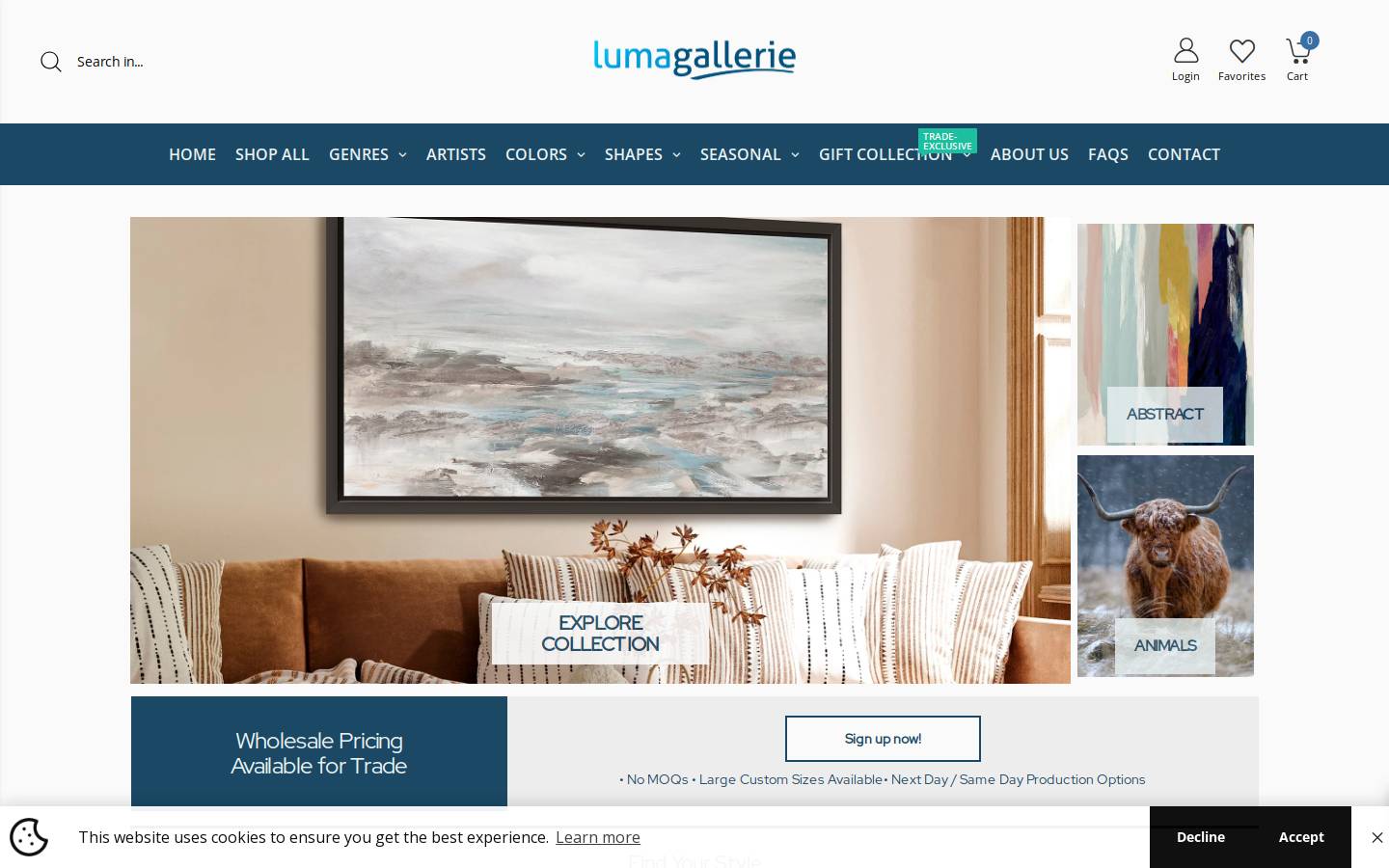 lumagallerie.com homepage screenshot