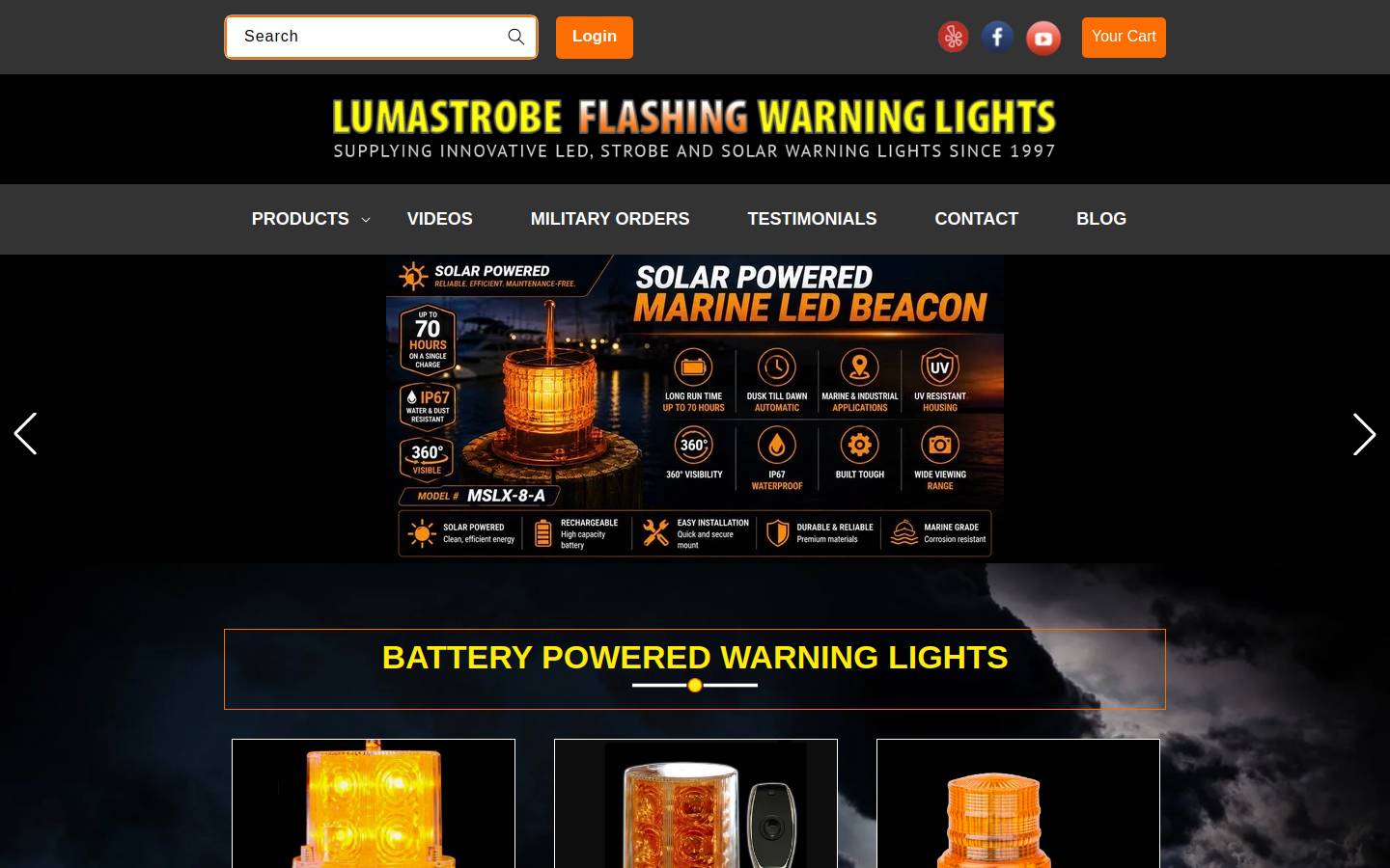 Lumastrobe homepage screenshot
