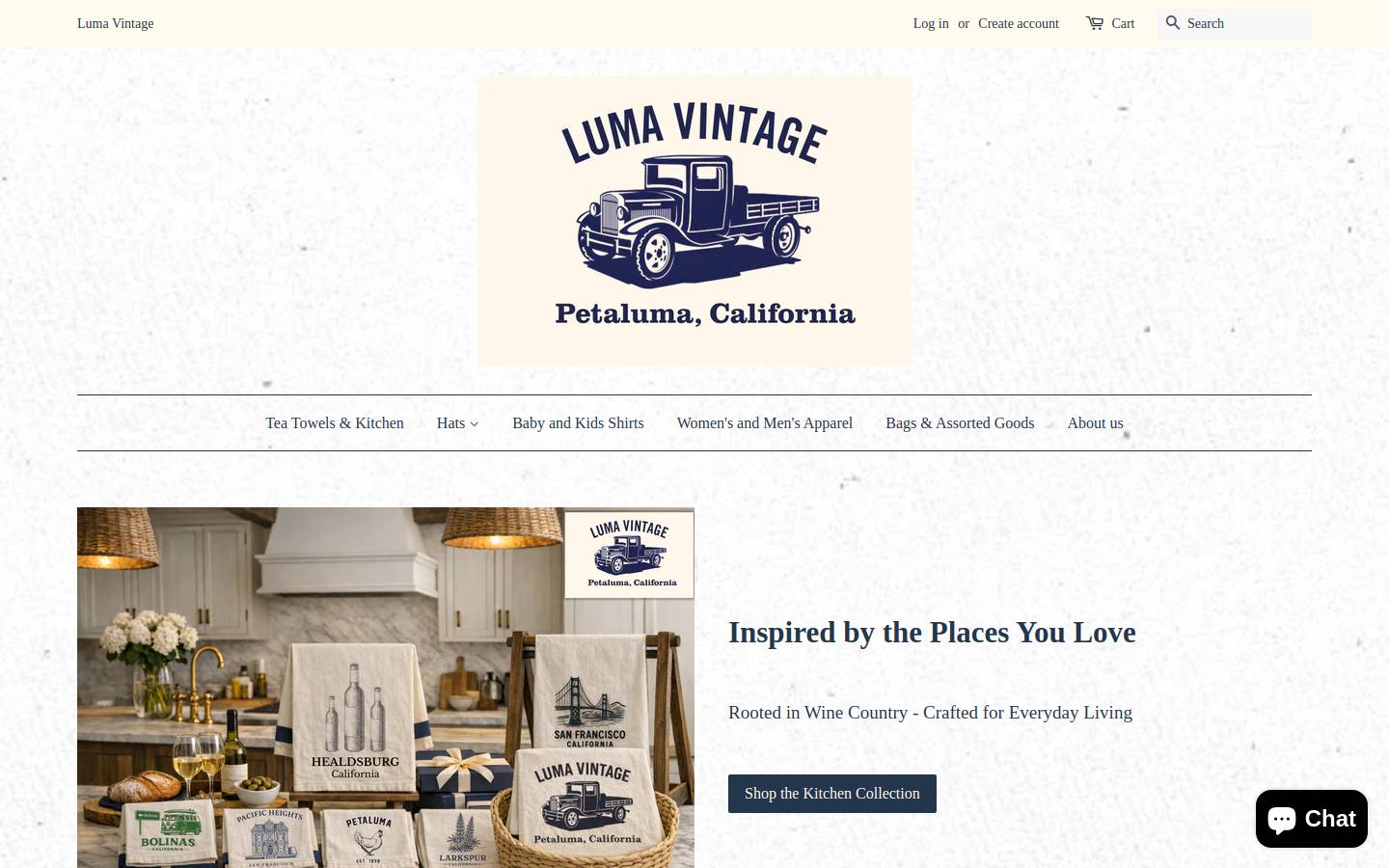 lumavintage.com homepage screenshot