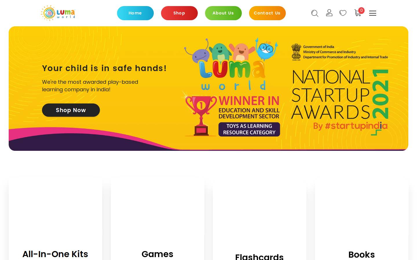 lumaworld.in homepage screenshot