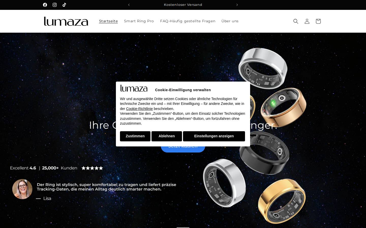 Lumaza homepage screenshot