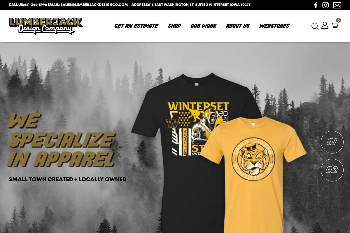 lumberjackdesignco.com homepage screenshot