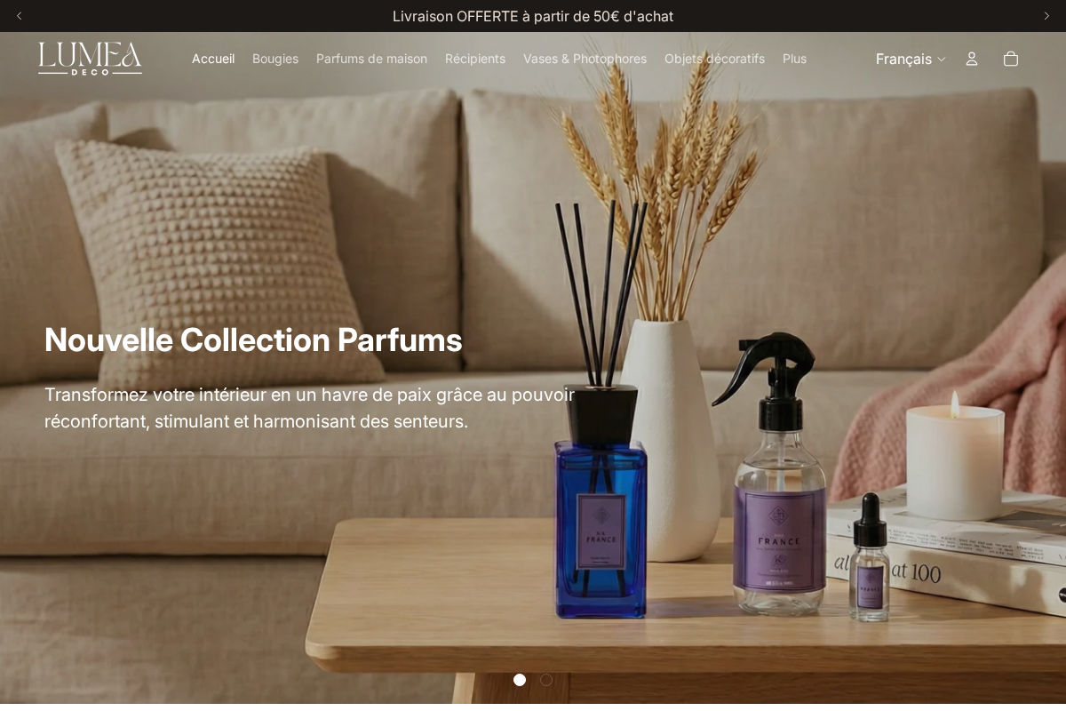 Lumea Deco homepage screenshot