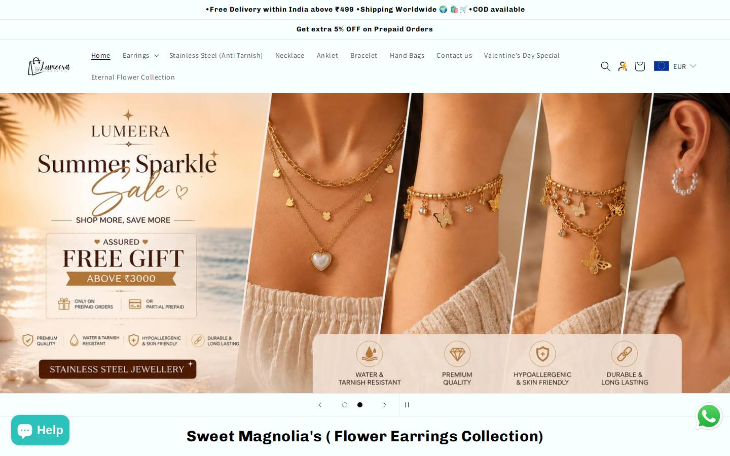 lumeera.com homepage screenshot