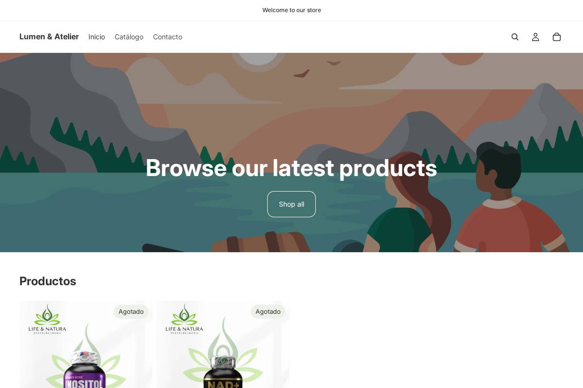 lumenatelier.store homepage screenshot