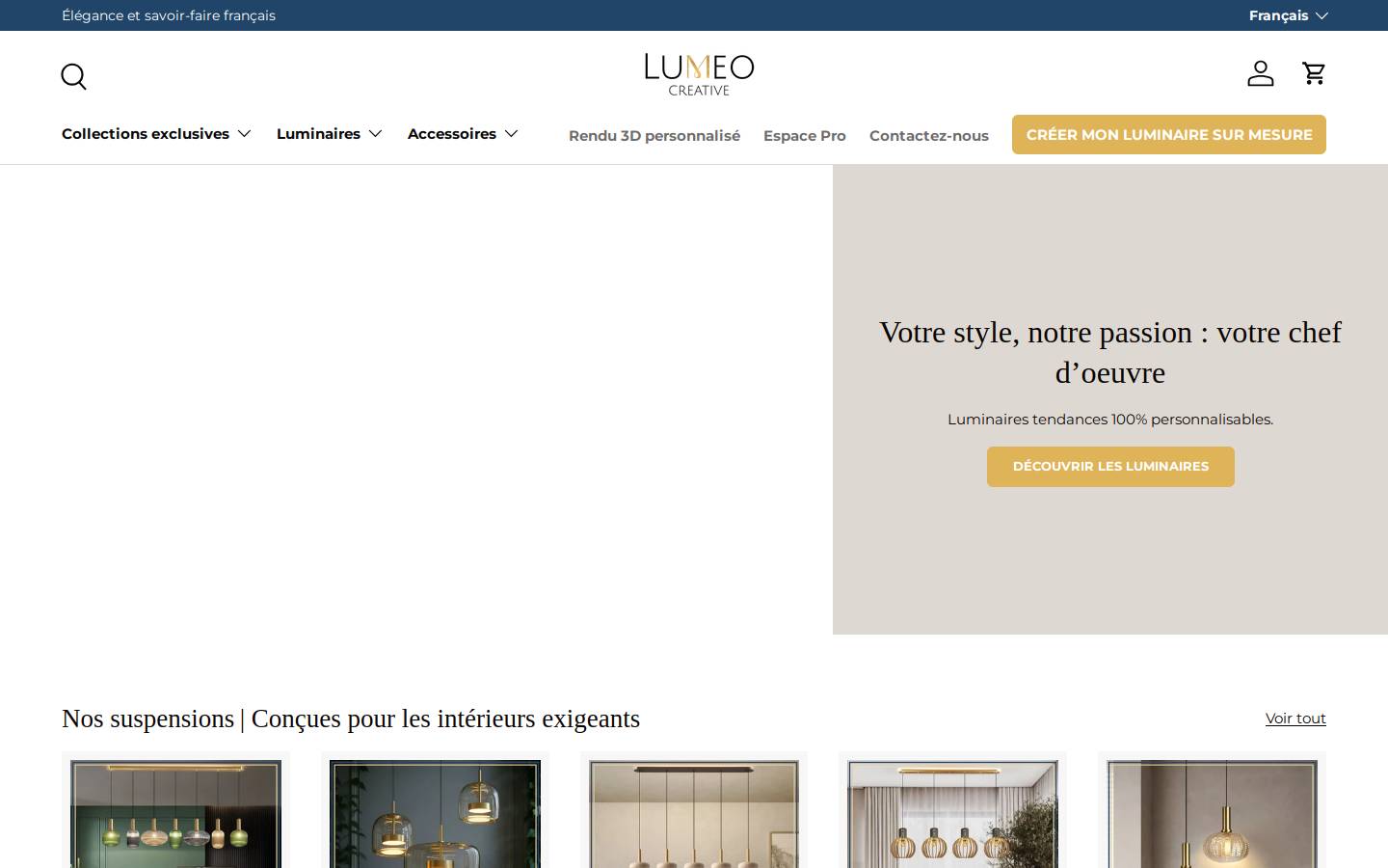 lumeocreative.fr homepage screenshot