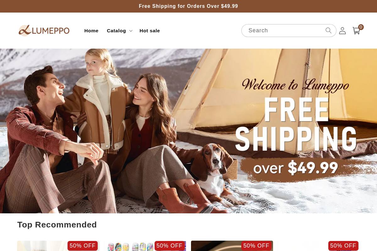 Lumeppo homepage screenshot