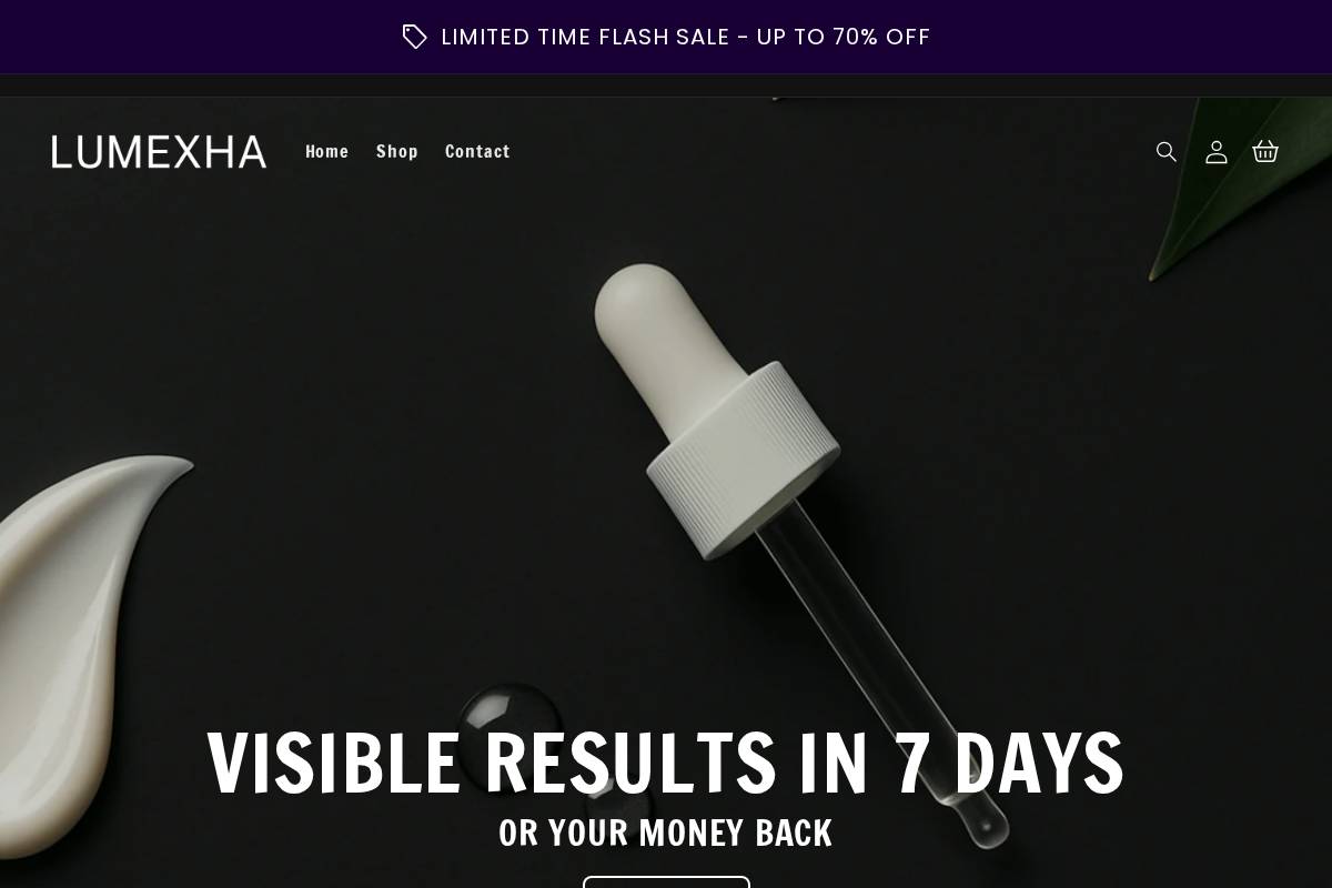 lumexha.com homepage screenshot